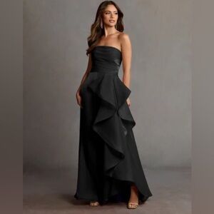 Elegant Black Strapless Evening Gown - worn once